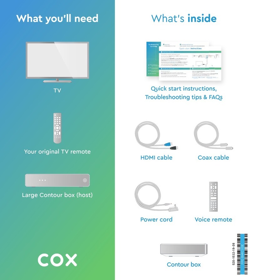 COX Contour Quick start instructions