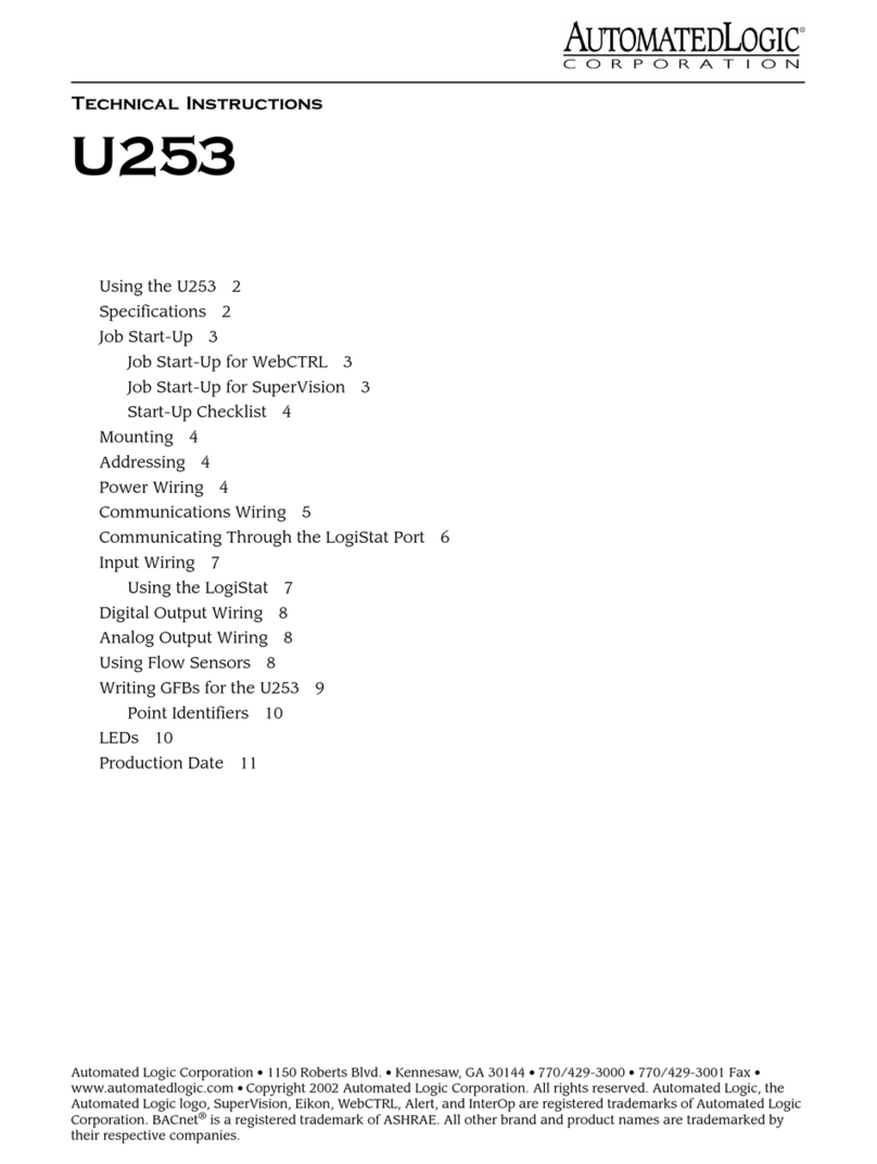Automated Logic U253 Owner's manual