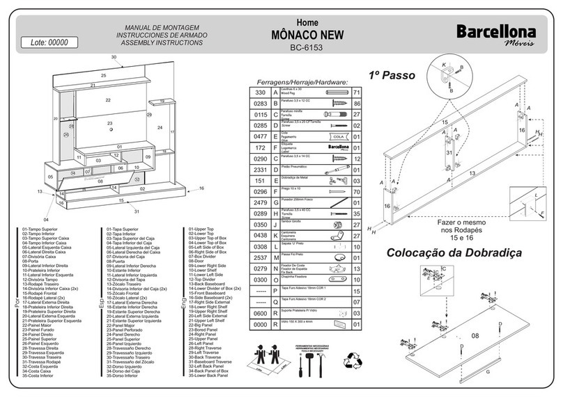 Barcelona Moveis Home MONACO NEW BC-6153 Assembly instructions