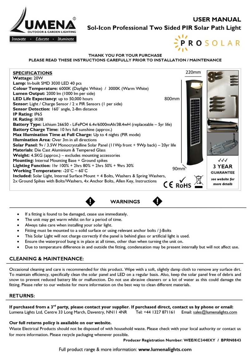 ProSolar Sol-Icon PIR Solar Path Light user manual