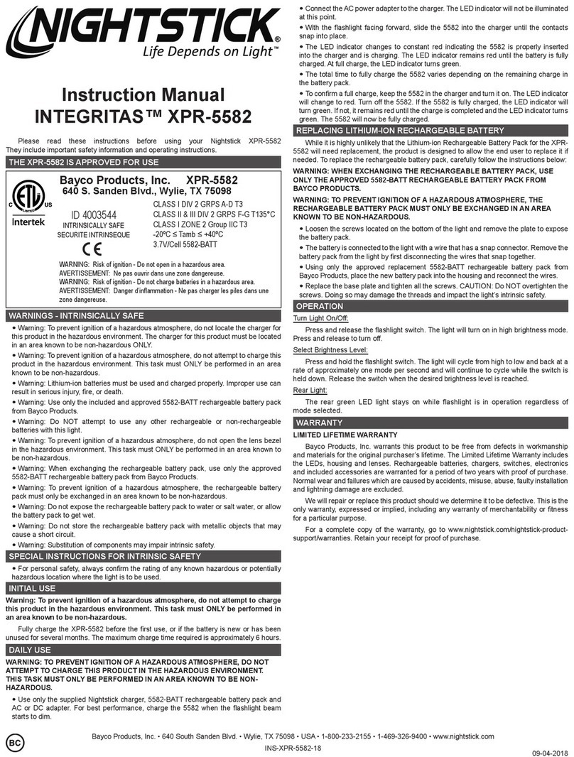 Bayco NIGHTSTICK INTEGRITAS XPR-5582 instruction manual