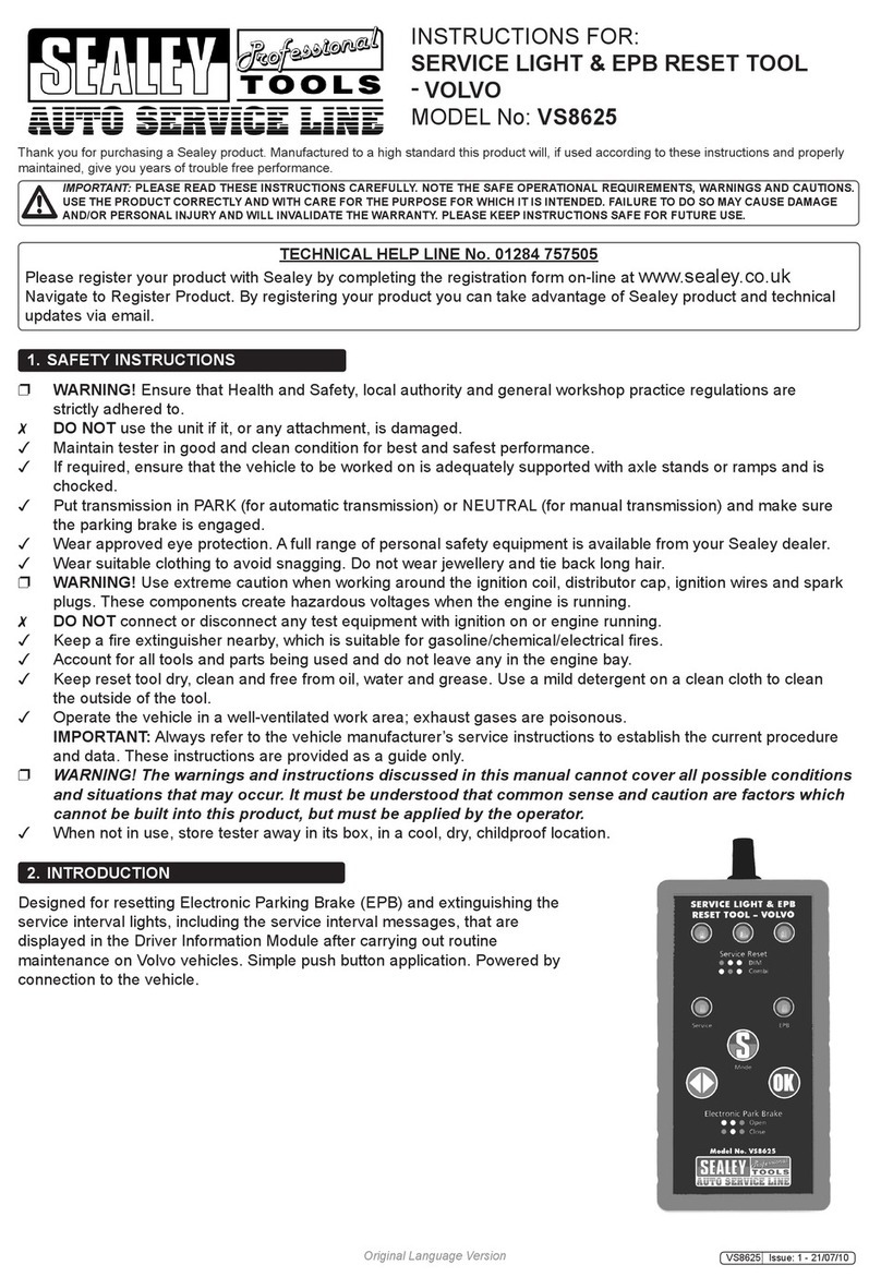 Sealey VS8625 User manual