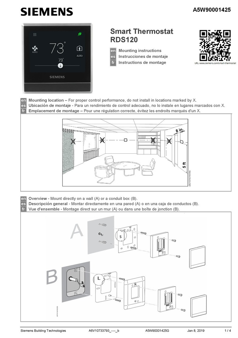 Siemens RDS120 Mounting instructions