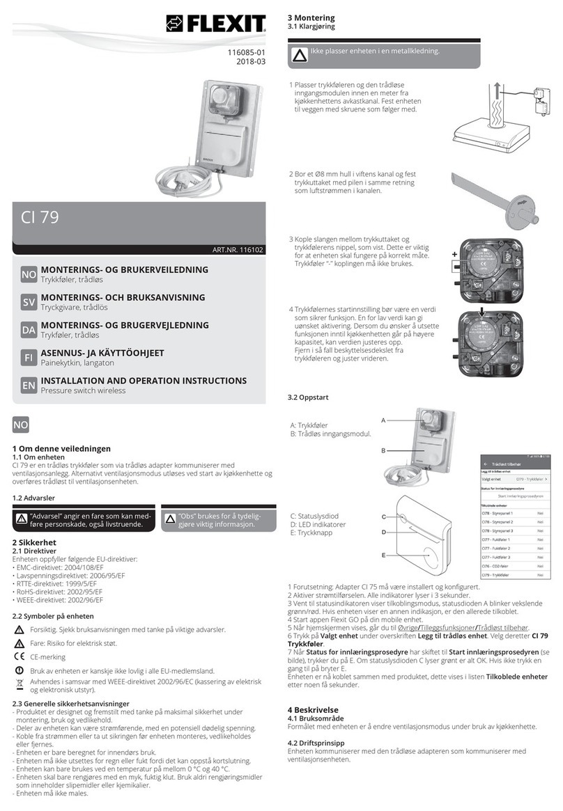 Flexit CI 79 Installation and operation instructions