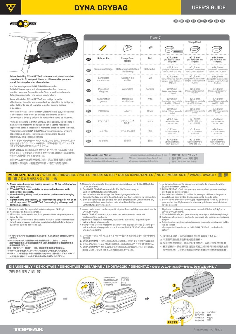 Topeak DYNA DRYBAG user guide