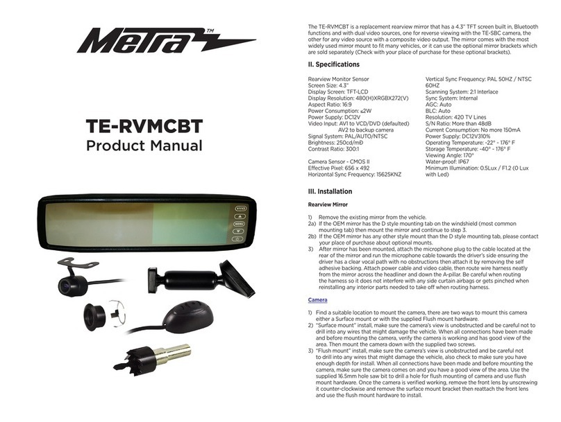 Metra Electronics TE-RVMCBT User manual