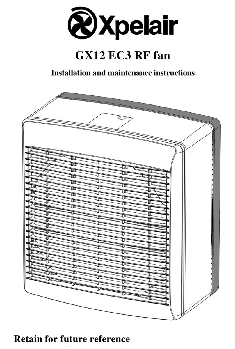 Xpelair GX12 EC3 RF Installation and maintenance instructions