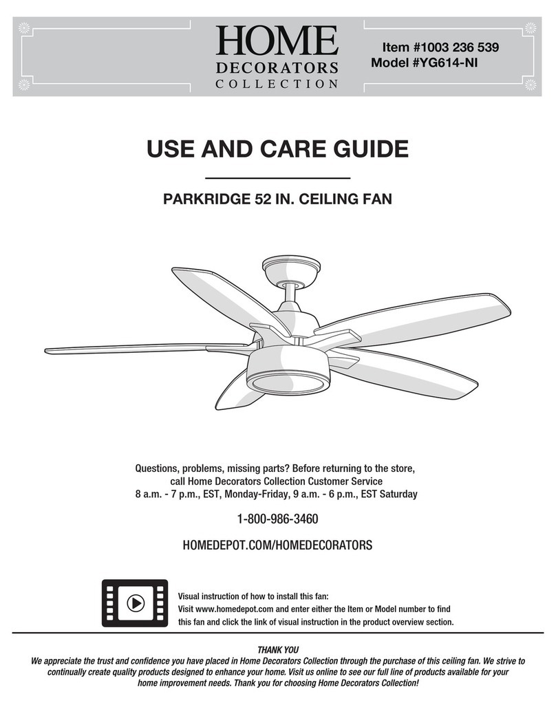 Home Decorators Collection PARKRIDGE YG614-NI Use and care guide