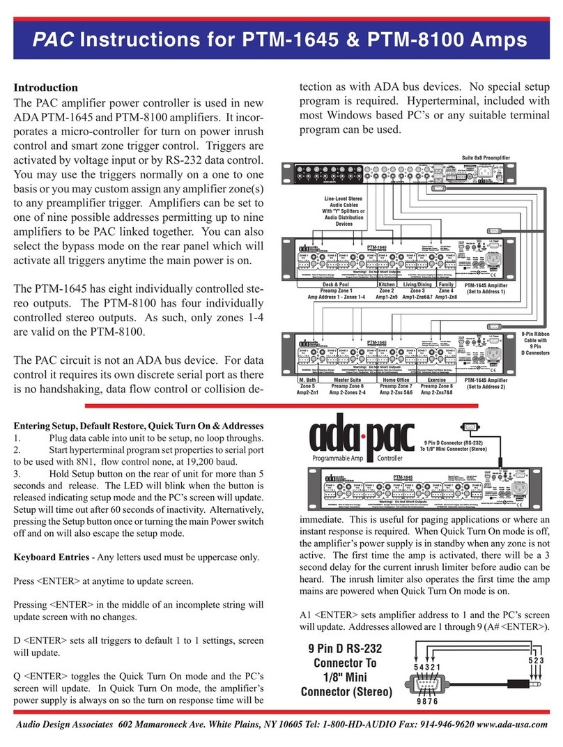 Audio Design Associates ada-pac PTM-1645 User manual