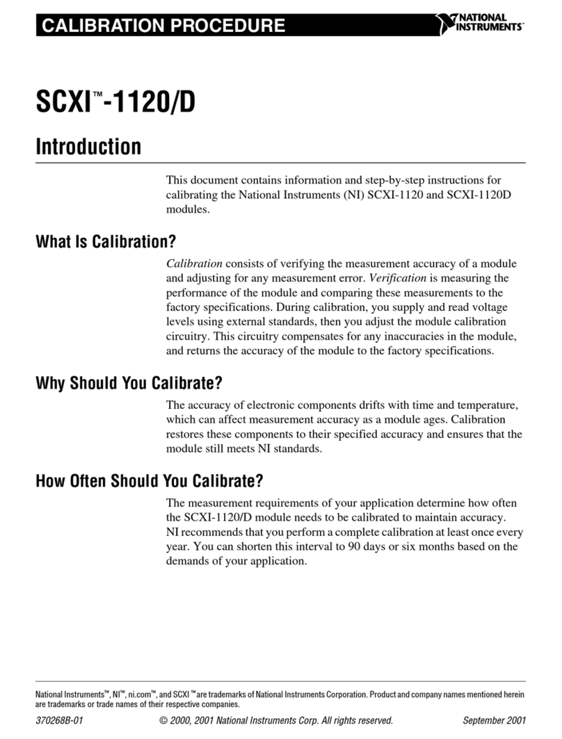 National Instruments SCXI-1120/D CALIBRATION PROCEDURE National Instruments SCXI-1120/D CALIBRATION PROCEDURE