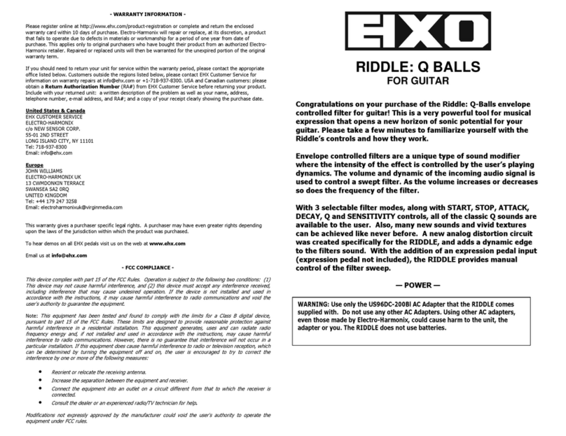 EHX RIDDLE: Q BALLS quick start guide