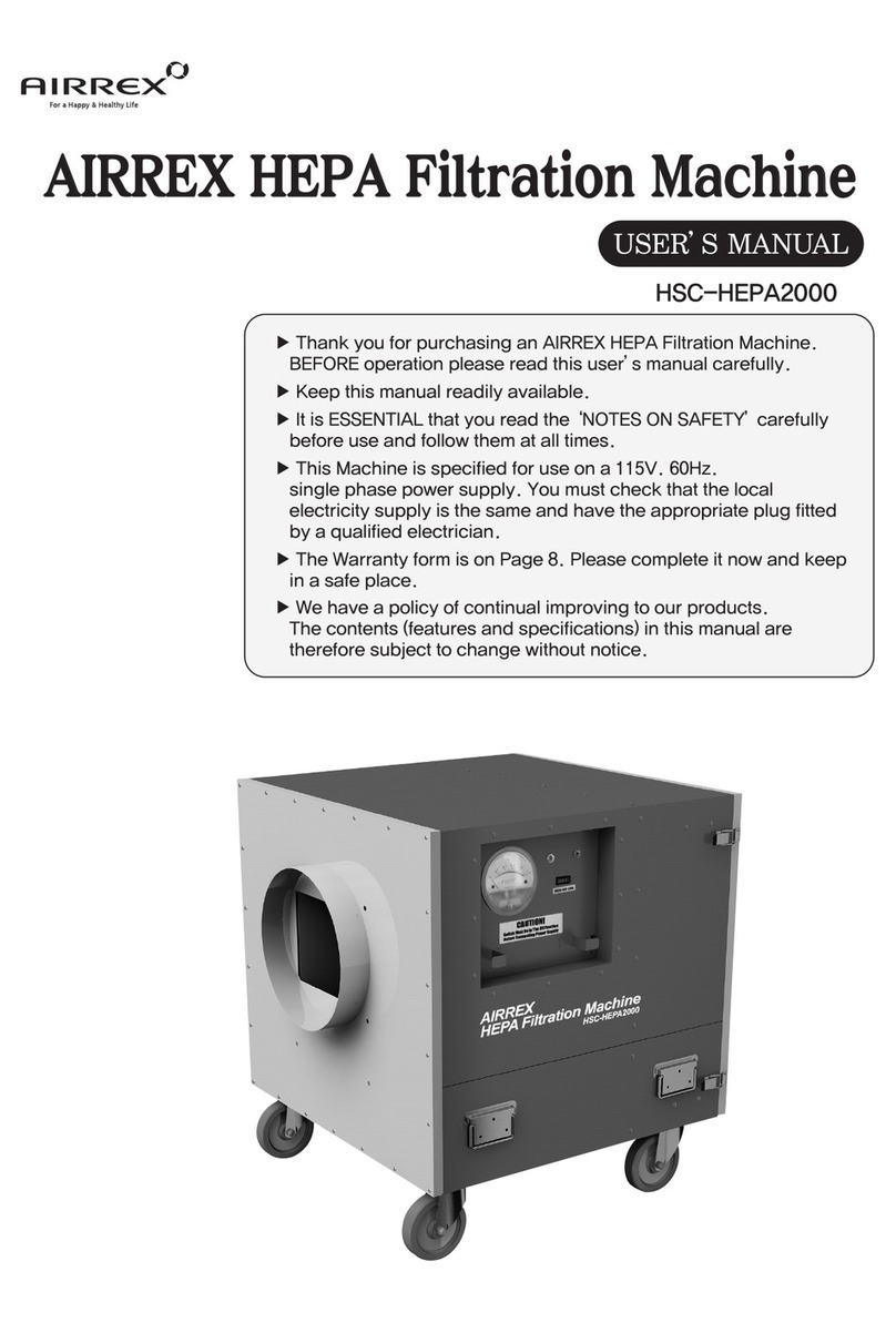 Airrex HSC-HEPA2000 user manual