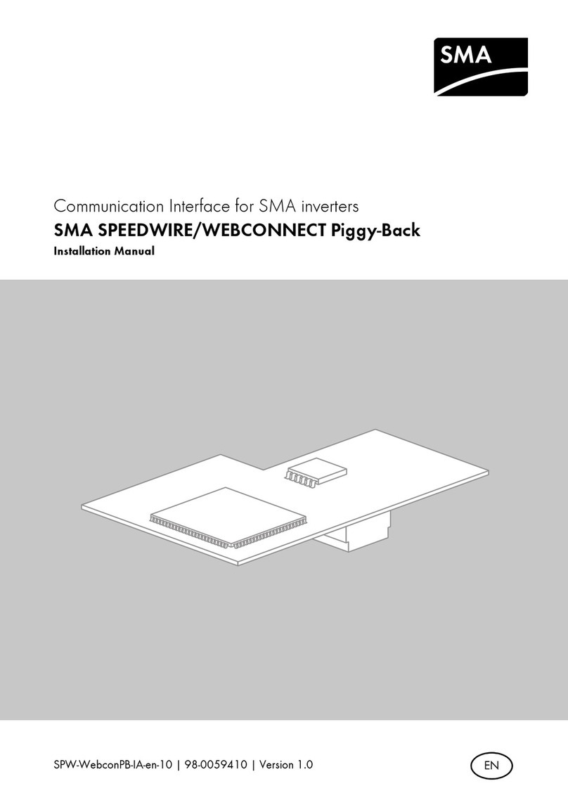 SMA SPEEDWIRE/WEBCONNECT Piggy-Back User manual SMA SPEEDWIRE/WEBCONNECT Piggy-Back User manual