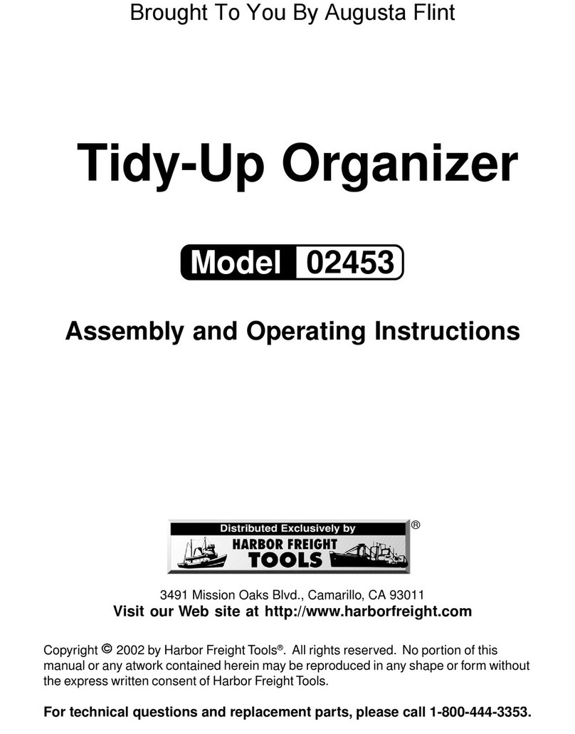 Harbor Freight Tools Tidy-Up Organizer 02453 Assembly and operating instructions