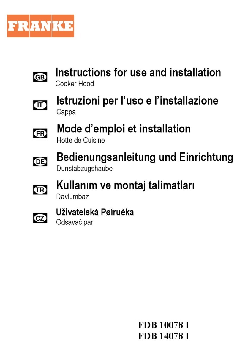 Franke FDB 10078 I Instructions for use and installation