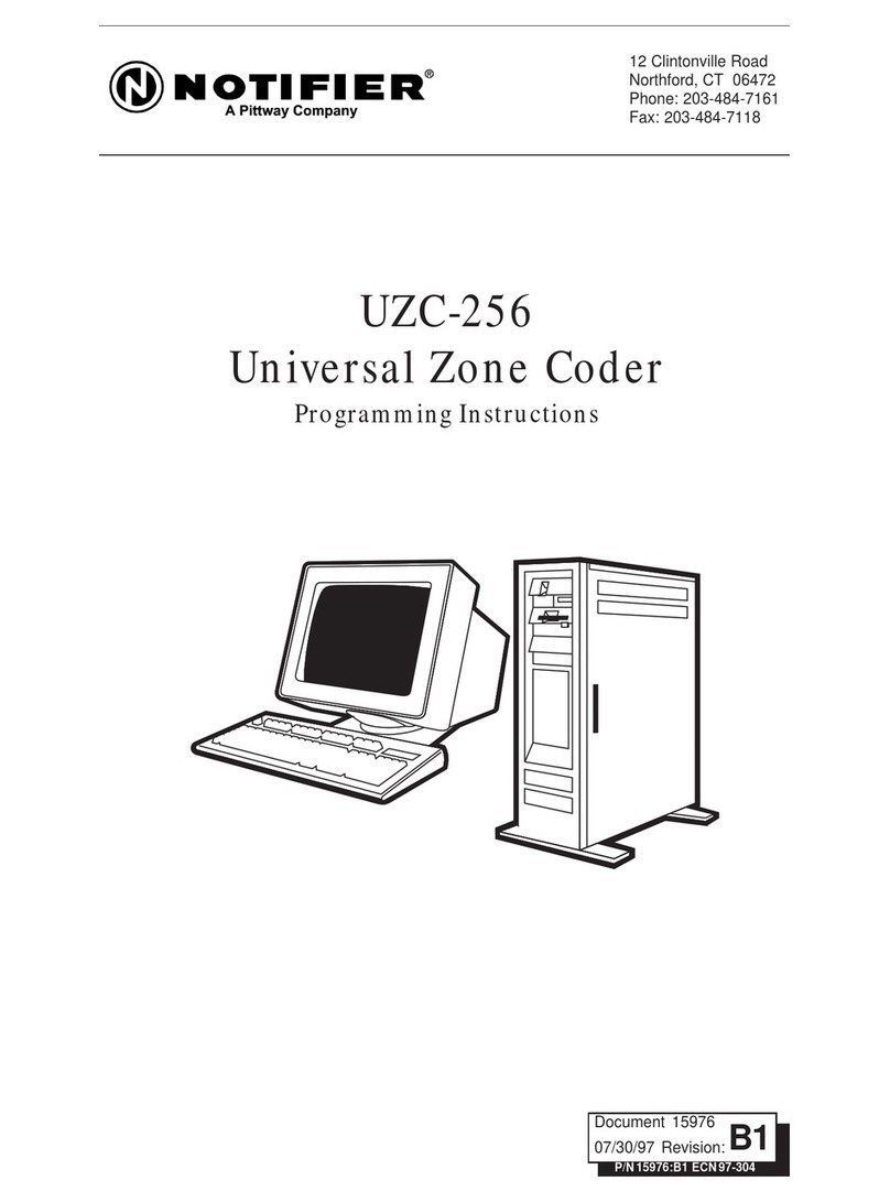 Pittway NOTIFIER UZC-256 Programming instructions