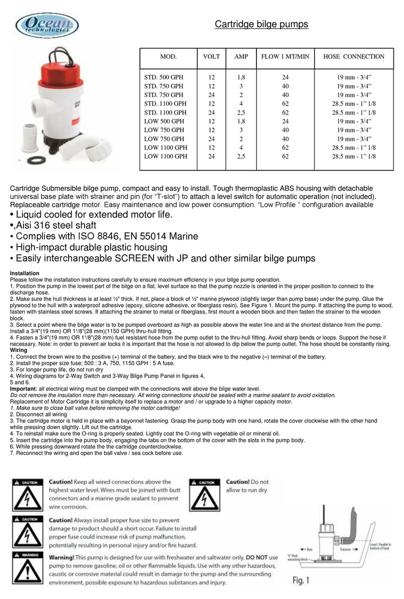 Ocean Technologies STD. 500 GPH instruction manual