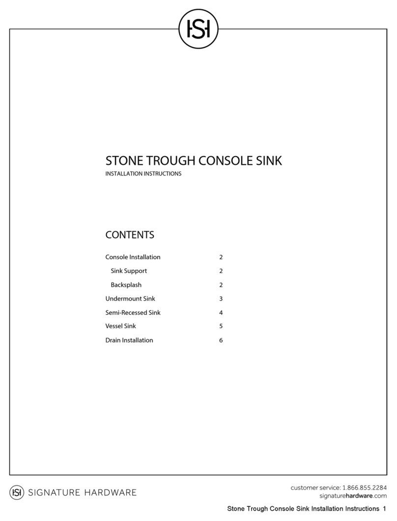 Signature Hardware STONE TROUGH CONSOLE SINK User manual Signature Hardware STONE TROUGH CONSOLE SINK User manual