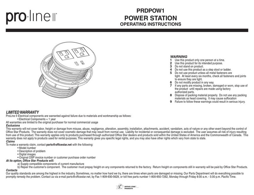 Office Star Products ProLine II PRDPOW1 operating instructions