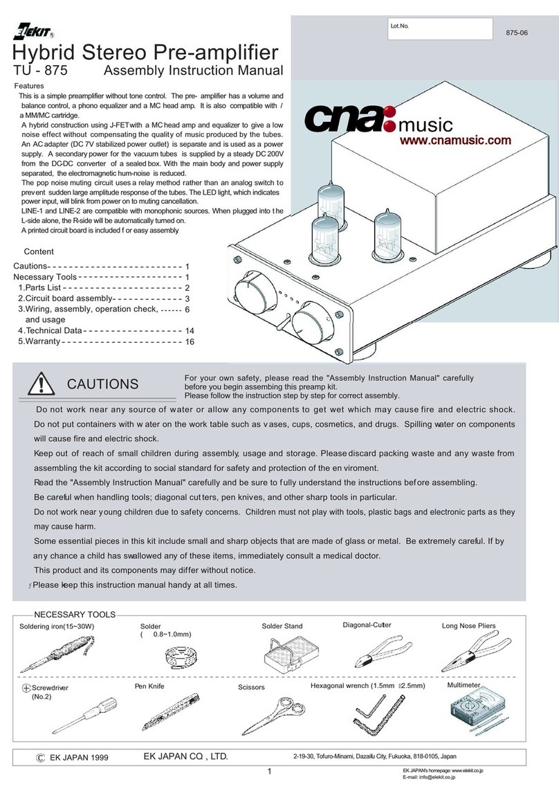 Elekit TU-875 Assembly & instruction manual