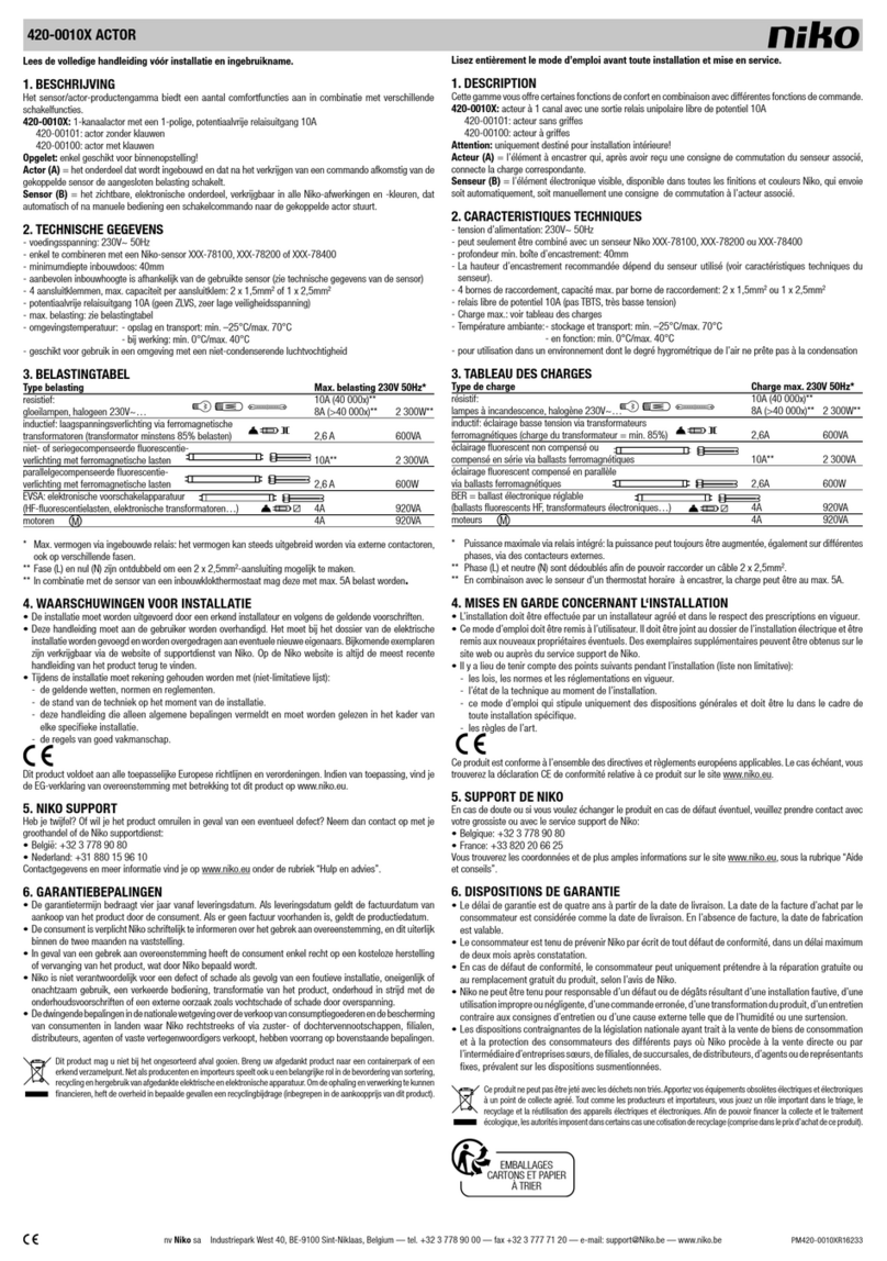 Niko 420-0010 Series manual