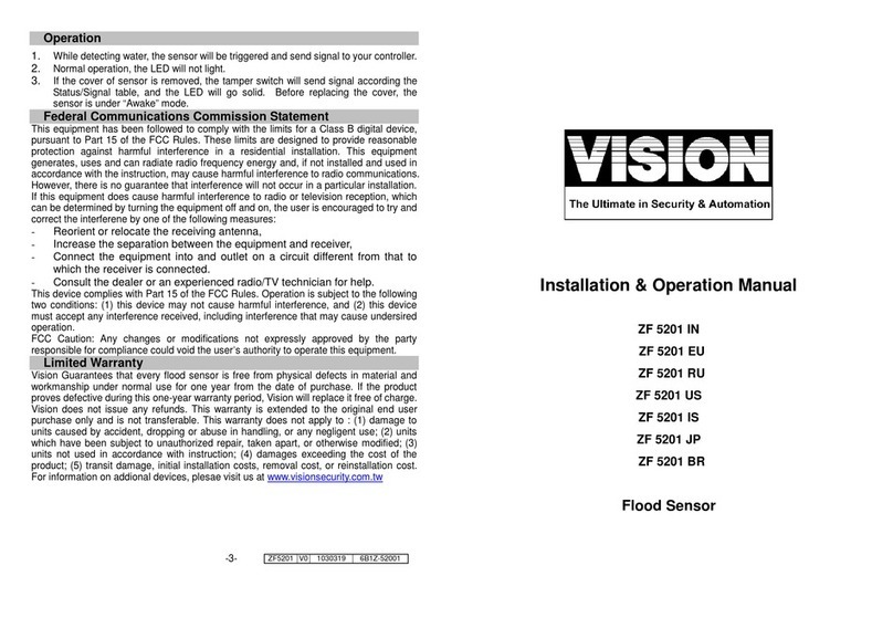 Vision ZF 5201 IN Installation & operation manual Vision ZF 5201 IN Installation & operation manual