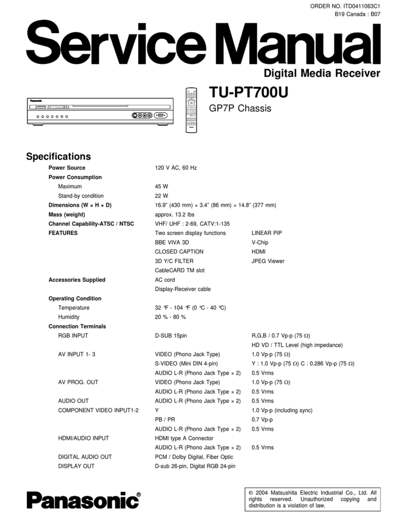 Panasonic TU-PT700U User manual