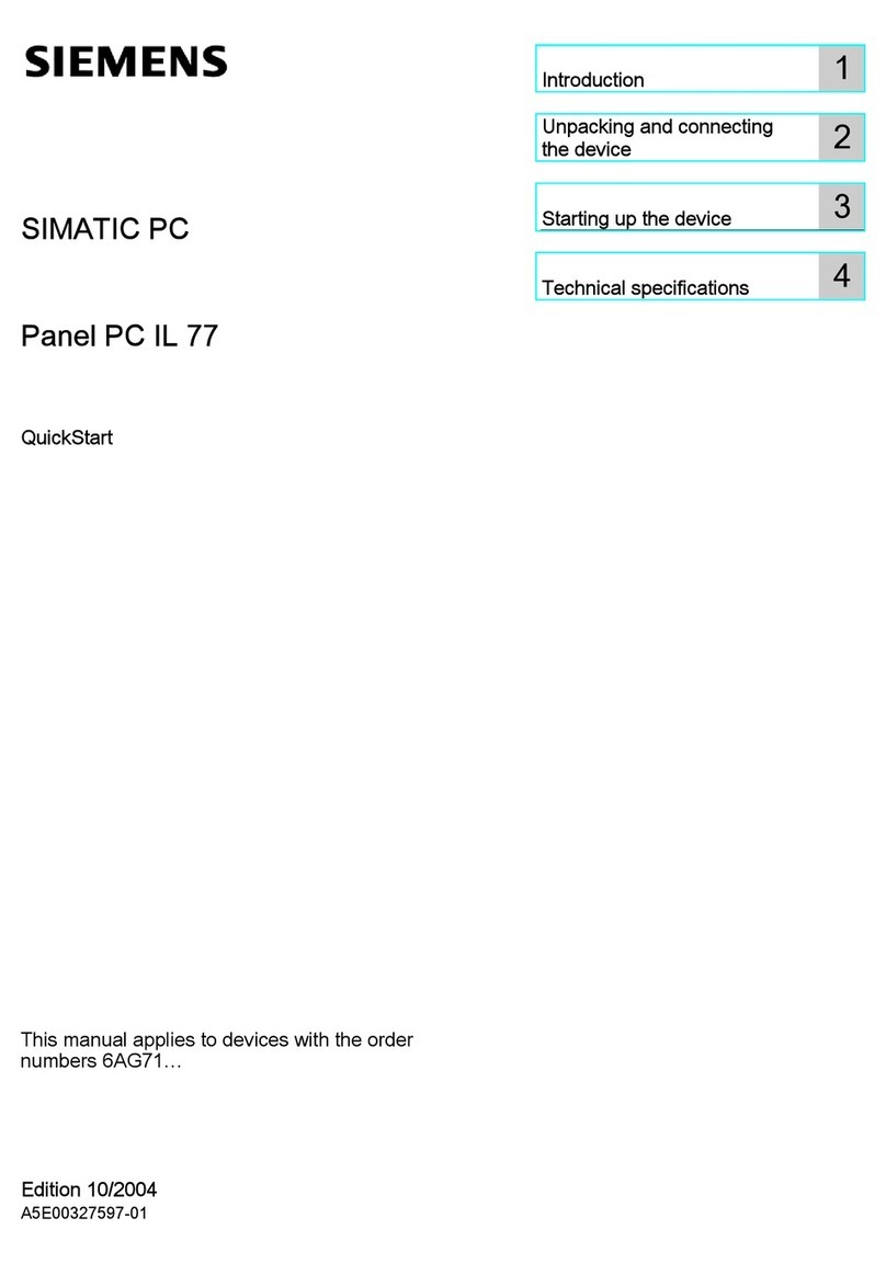 Siemens SIMATIC Panel PC IL 77 quick start