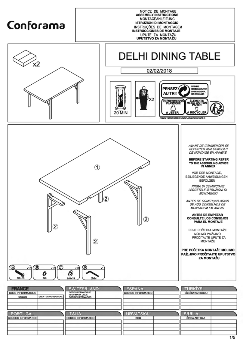 CONFORAMA DELHI DINING TABLE User manual
