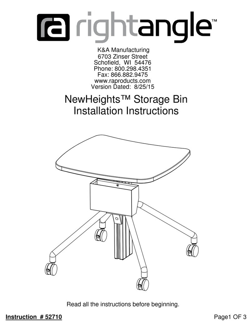 RIGHT ANGLE NewHeights Storage Bin installation instructions RIGHT ANGLE NewHeights Storage Bin installation instructions