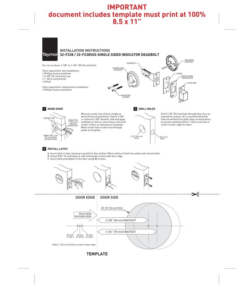 Taymor 32-F238 installation instructions Taymor 32-F238 installation instructions