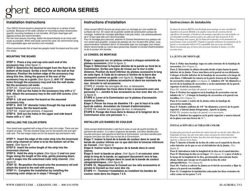 Ghent DECO AURORA Series installation instructions Ghent DECO AURORA Series installation instructions