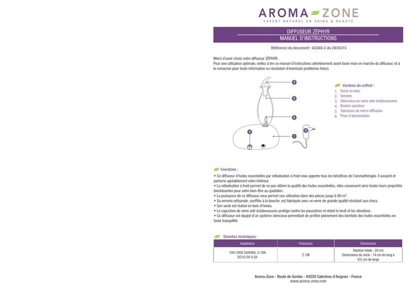 Aroma-Zone ZÉPHYR instruction manual