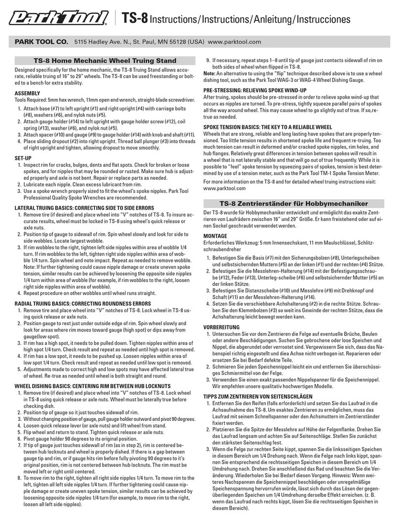 parktool TS-8 instructions