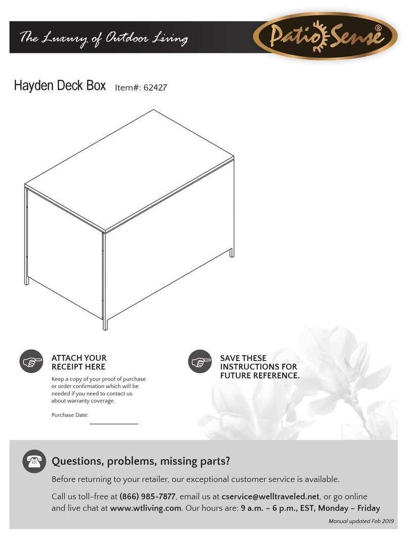 Patio Sense Hayden Deck Box 62427 manual Patio Sense Hayden Deck Box 62427 manual