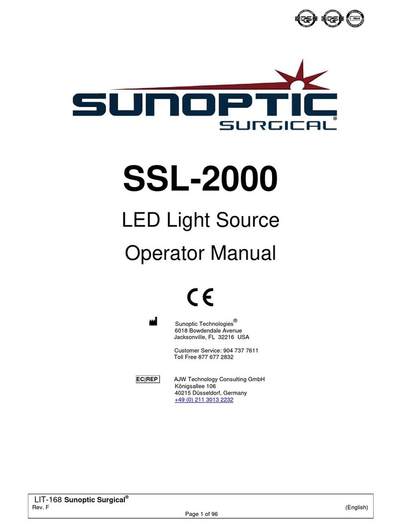 Sunoptic Surgical SSL-2000 Operator's manual Sunoptic Surgical SSL-2000 Operator's manual
