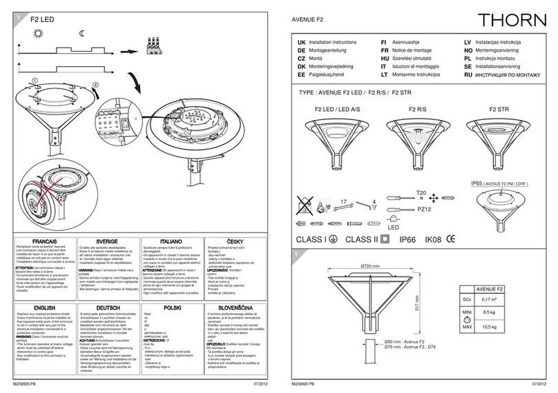 Thorn AVENUE F2 Series installation instructions