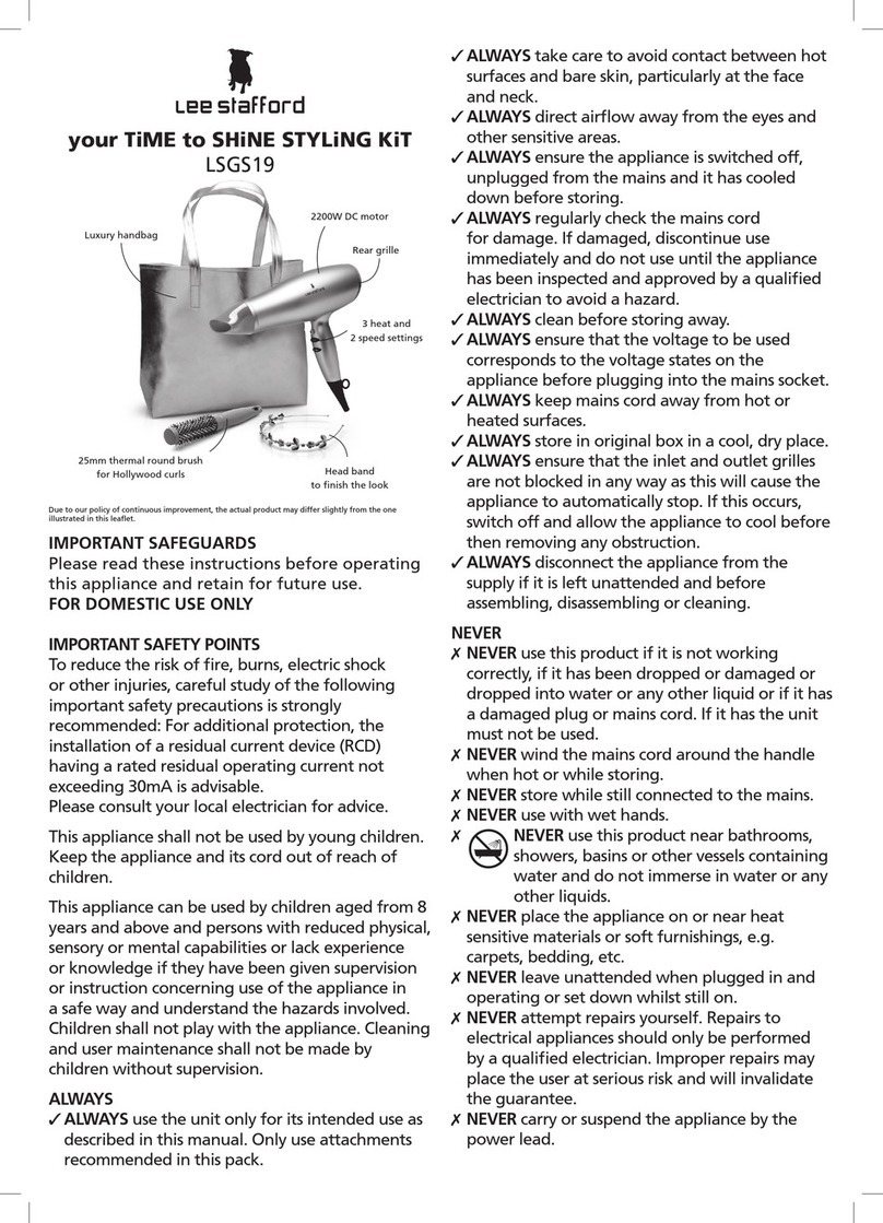 Lee Stafford Your Time to Shine LSG19 User manual