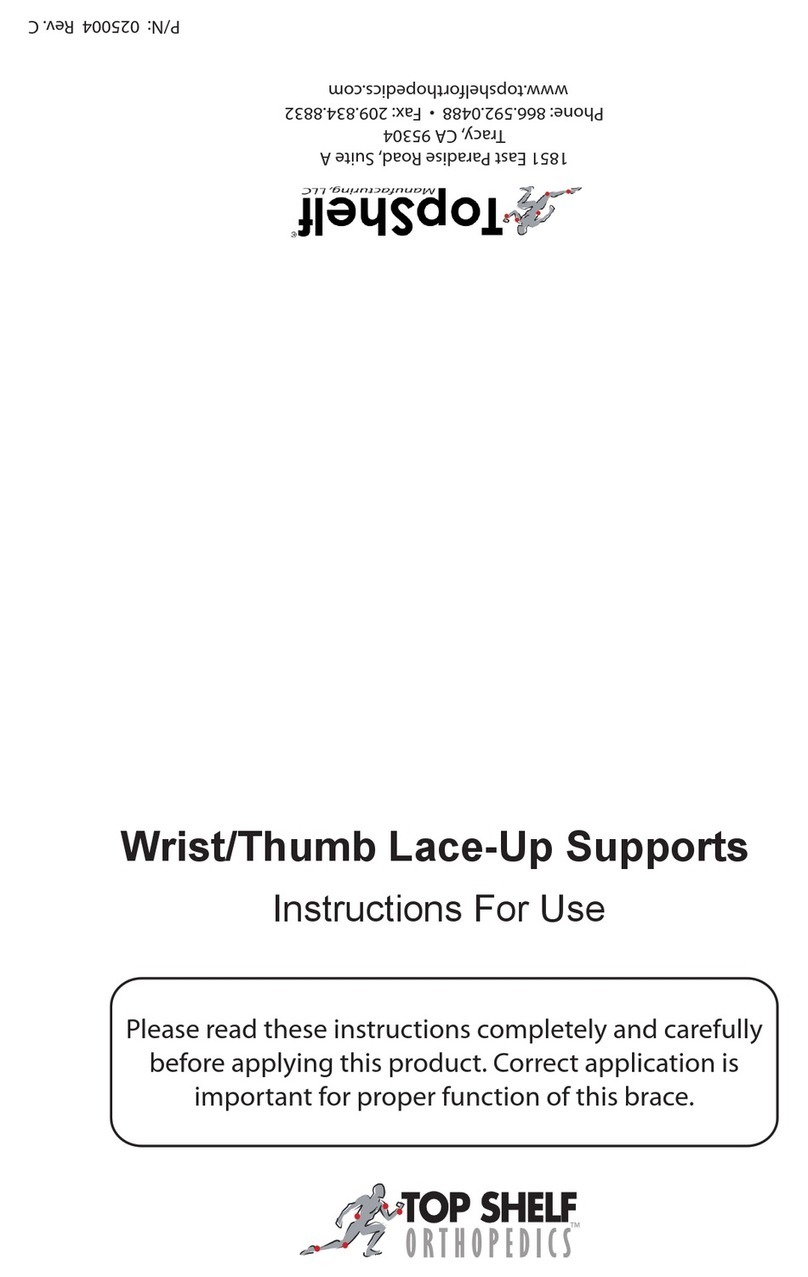Top shelf Orthopedics Wrist/Thumb Lace-Up Supports Instructions for use
