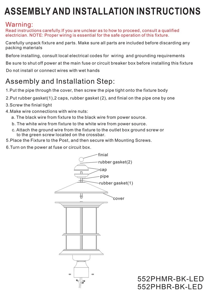 Z-Lite 552PHBR-BK-LED Instruction manual