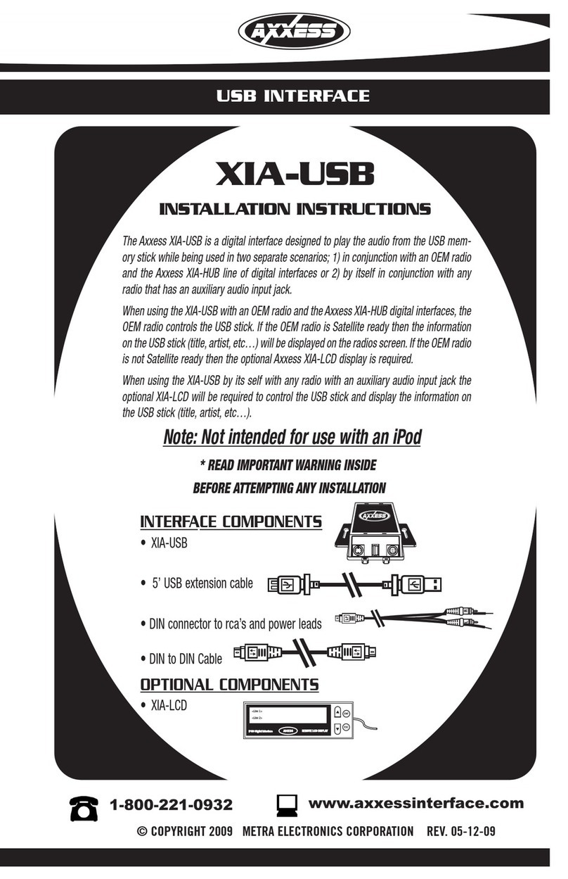 Axxess XIA-USB User manual