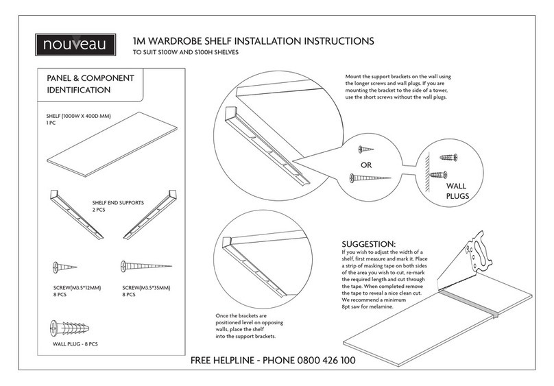 Nouveau 1M WARDROBE SHELF installation instructions