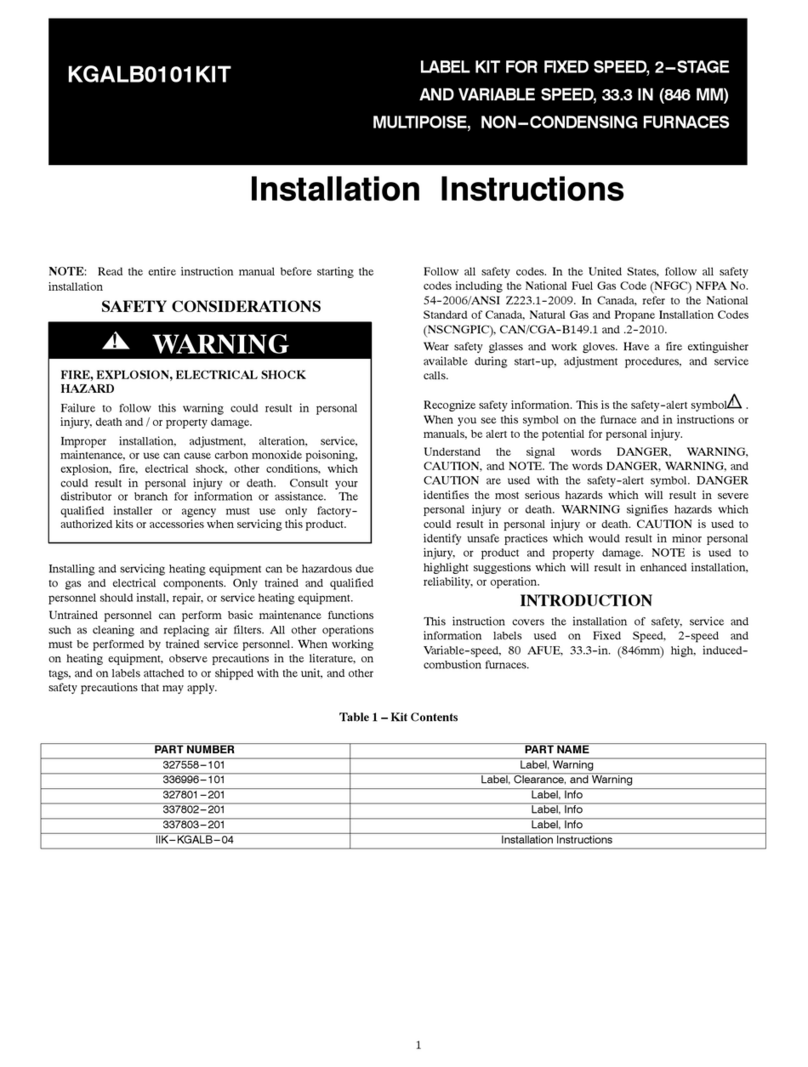 Carrier KGALB0101KIT installation instructions