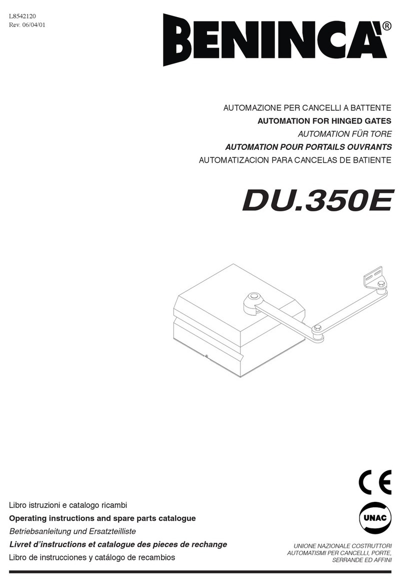 Beninca DU.350E Operating instructions and spare parts catalogue