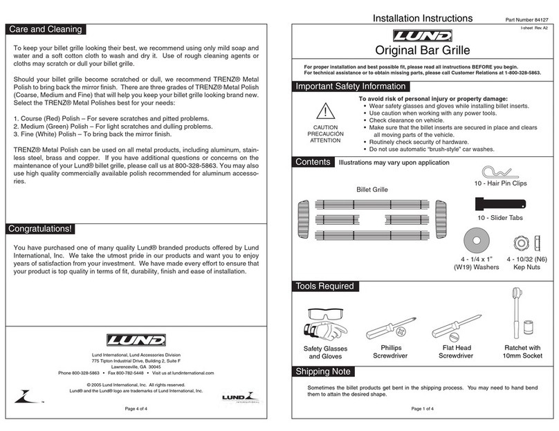 Lund 84127 User manual