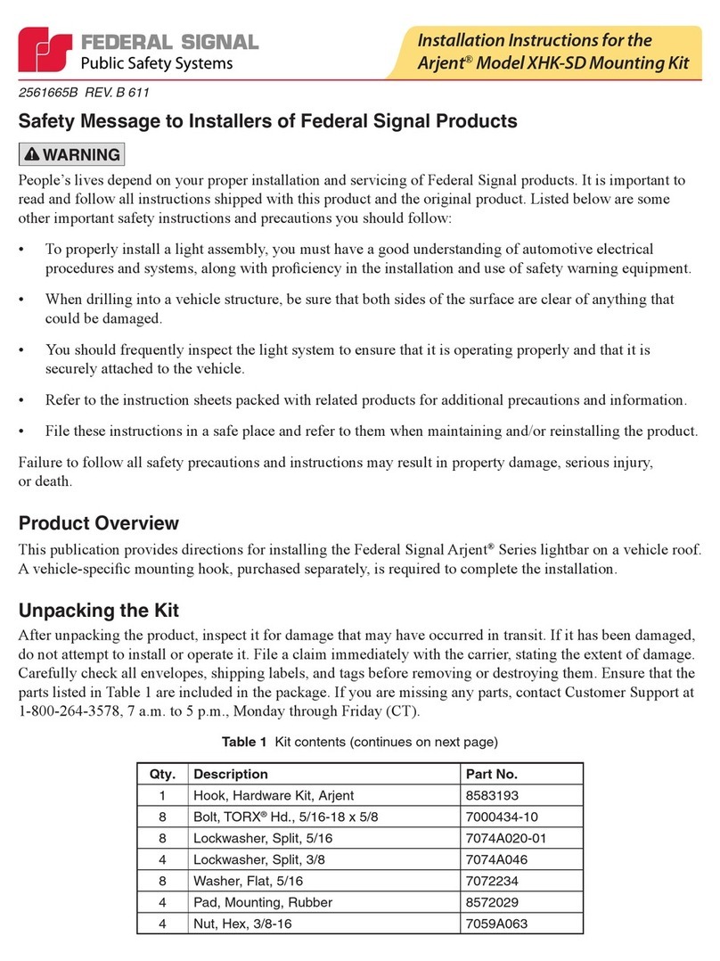 Federal Signal Corporation XHK-SD User manual Federal Signal Corporation XHK-SD User manual