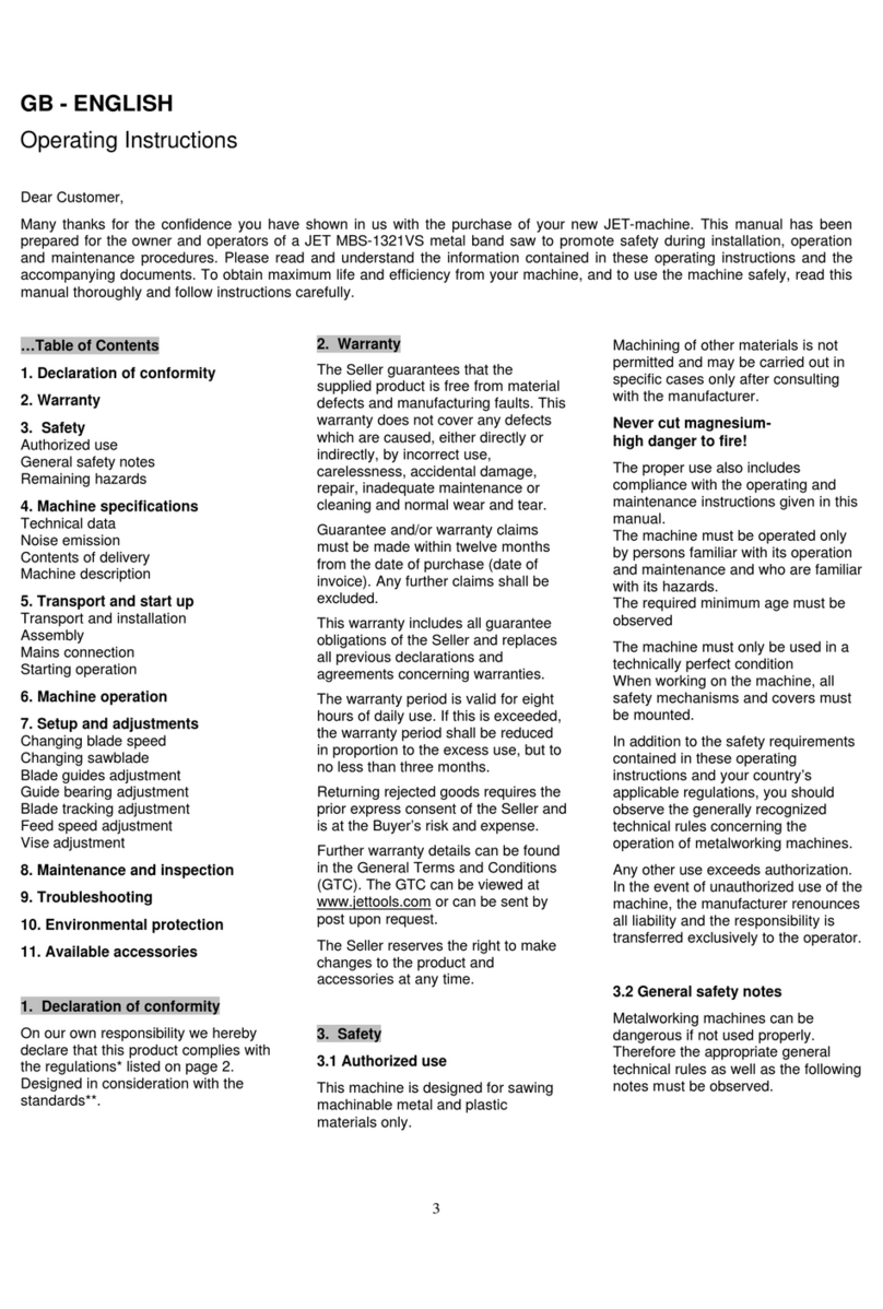 Jet MBS-1321VS User manual
