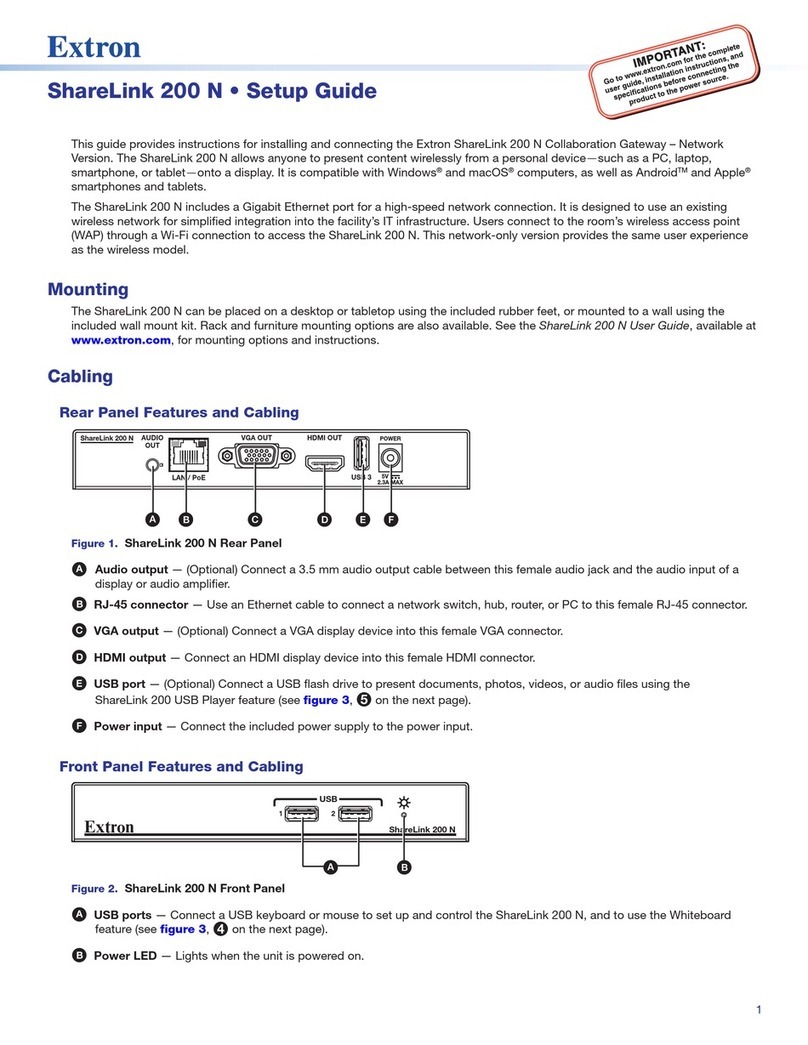 Extron electronics ShareLink 200 N Setup guide