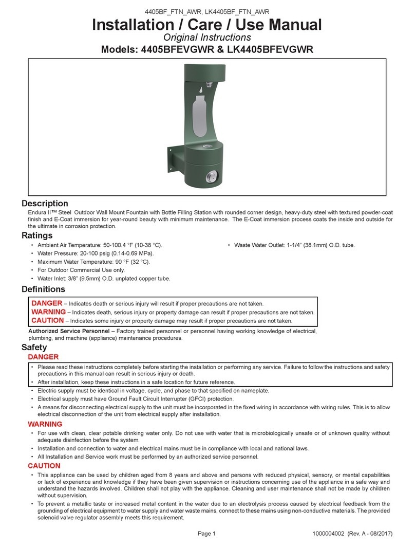 Elkay Endura II 4405BFEVGWR Installation manual