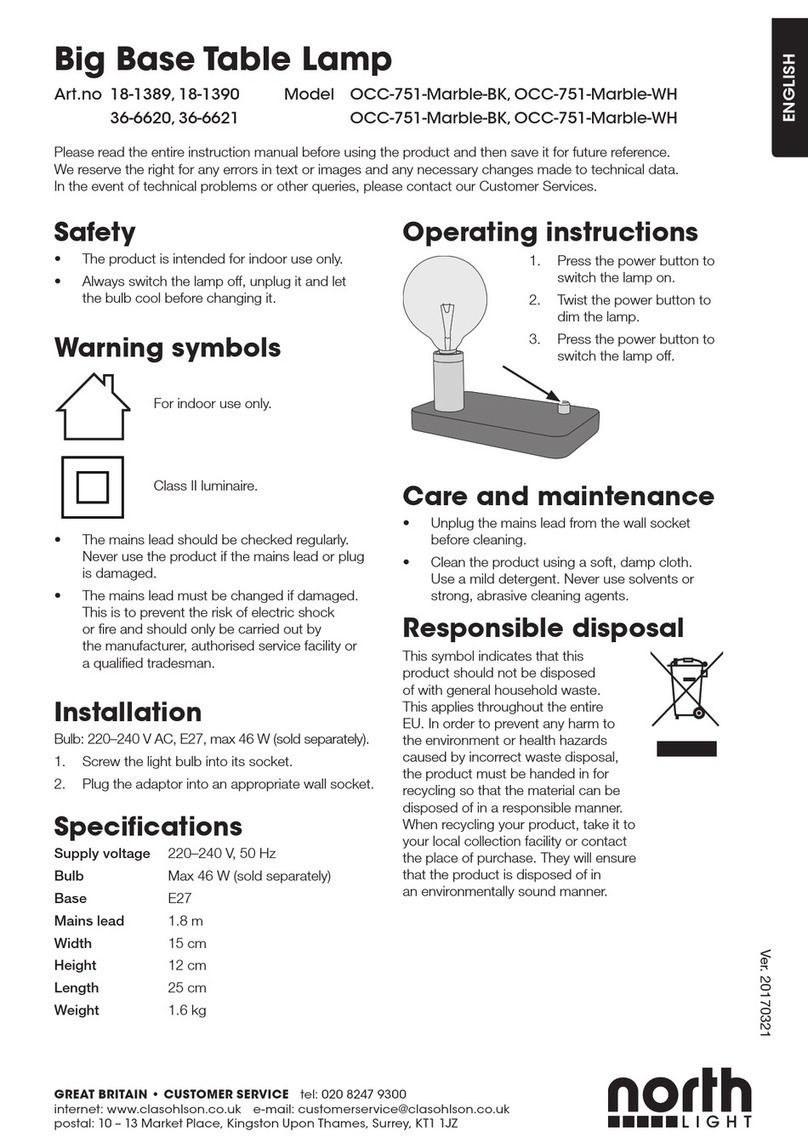 North Light OCC-751-Marble-BK quick start guide